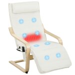 Fauteuil de salon massant et chauffant tissu aspect lin crème Fauteuil de salon massant et chauffant tissu aspect lin crème