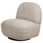Fauteuil de salon pivotant en tissu gris