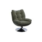 Fauteuil de salon relax pivotant en tissu