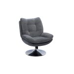 Fauteuil de salon relax pivotant en tissu anthracite Fauteuil de salon relax pivotant en tissu anthracite