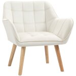 Fauteuil scandinave avec accoudoir rembourr en velours crme