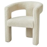 Fauteuil scandinave en bouclettes blanches Fauteuil scandinave en bouclettes blanches
