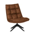 Fauteuil en simili capitonn cognac