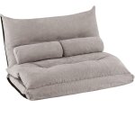 Fauteuil de sol convertible 2 places gris 180 x110 cm Fauteuil de sol convertible 2 places gris 180 x110 cm