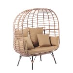 Fauteuil sur pied 2 place en résine effet rotin Fauteuil sur pied 2 place en résine effet rotin