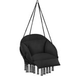 Fauteuil suspendu avec un coussin d assise épais noir Fauteuil suspendu avec un coussin d assise épais noir