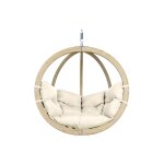 Fauteuil suspendu écru avec structure en bois Fauteuil suspendu écru avec structure en bois