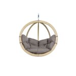 Fauteuil suspendu taupe avec structure en bois Fauteuil suspendu taupe avec structure en bois