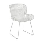 Fauteuil de table extérieur en polypropylène blanc Fauteuil de table extérieur en polypropylène blanc