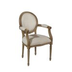 Fauteuil de table en hva et lin premium beige