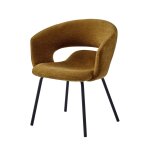 Fauteuil de table en tissu luxury moutarde