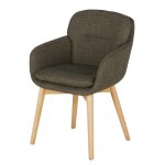 Fauteuil de table vert et pieds en bois d'hévéa Fauteuil de table vert et pieds en bois d'hévéa