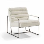 Fauteuil en tissu bouclette ivoire Fauteuil en tissu bouclette ivoire