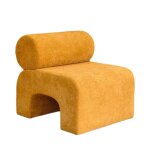 Fauteuil en tissu doux - jaune moutarde Fauteuil en tissu doux - jaune moutarde