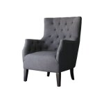 Fauteuil en tissu gris 76 x 83 x 100 cm