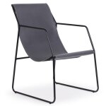 Fauteuil ulysse mtal noir et simili gris
