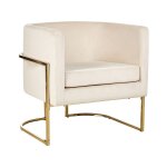 Fauteuil en velours beige h71