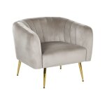 Fauteuil en velours beige h72