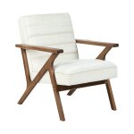 Fauteuil en velours blanc h84