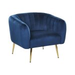 Fauteuil en velours bleu h72