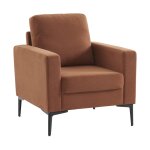 Fauteuil en velours ctel terracotta