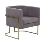 Fauteuil en velours gris h71
