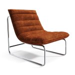 Fauteuil velours textur terracotta