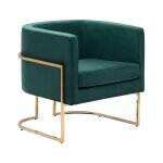 Fauteuil en velours vert h71