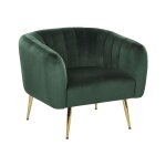Fauteuil en velours vert h72