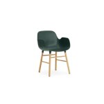 Fauteuil vert avec structure en bois de ch�ne