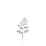 Feuillage de fougre artificielle mtallique blanche argente h73