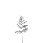 Feuillage de fougre artificielle mtallique grise argente h73