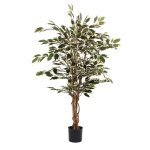 Ficus plante artificielle vert panaché en pot h110 Ficus plante artificielle vert panaché en pot h110