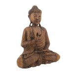 Figure dcorative bouddha en bois marron