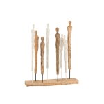 Figurines de 8 personnages sur socle en bois beige 51x10x57. 5 cm Figurines de 8 personnages sur socle en bois beige 51x10x57. 5 cm