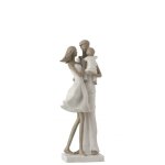 Figurine couple avec bb en rsine blanc 12x13x31 cm