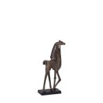 Figurine dcorative cheval en aluminium noir l 44 cm