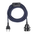 Fil électrique en tissu luminaire bleu marine 4, 5m Fil électrique en tissu luminaire bleu marine 4, 5m