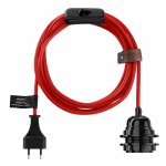 Fil lectrique en tissu luminaire rouge 4, 5m