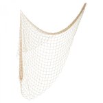 Filet de pche dcoratif en coton beige 150x200cm