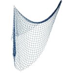 Filet de pche dcoratif en coton bleu 150x200cm