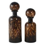 Flacons dco en verre teint brun et noir h35 (x2)