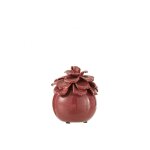 Fleur dcorative en cramique rouge 13. 5x13. 5x15 cm