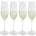 Fl�tes � champagne confetti vertes set de 4 kare design