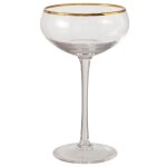 Fl�te � champagne en verre et liser� dor� 10x10x17cm
