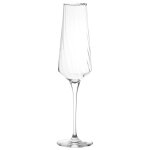 Flte  champagne en verre stri transparent