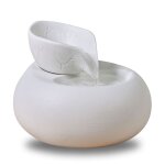 Fontaine d'int�rieur en c�ramique blanche mate sp�ciale animaux h13cm