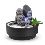 Fontaine d'intérieur jardin zen résine grise avec boule verre - h21cm Fontaine d'intérieur jardin zen résine grise avec boule verre - h21cm