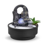 Fontaine d'intérieur jardin zen résine grise avec boule verre - h21cm Fontaine d'intérieur jardin zen résine grise avec boule verre - h21cm