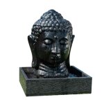 Fontaine de jardin tte de bouddha 1 m 30 noir
